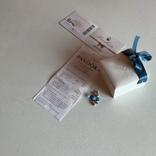 Pandora ohrringe blauer topas - ohrringe,